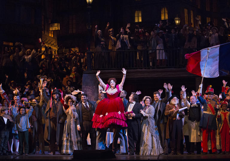 An image from a production of La Boheme from MET Opera