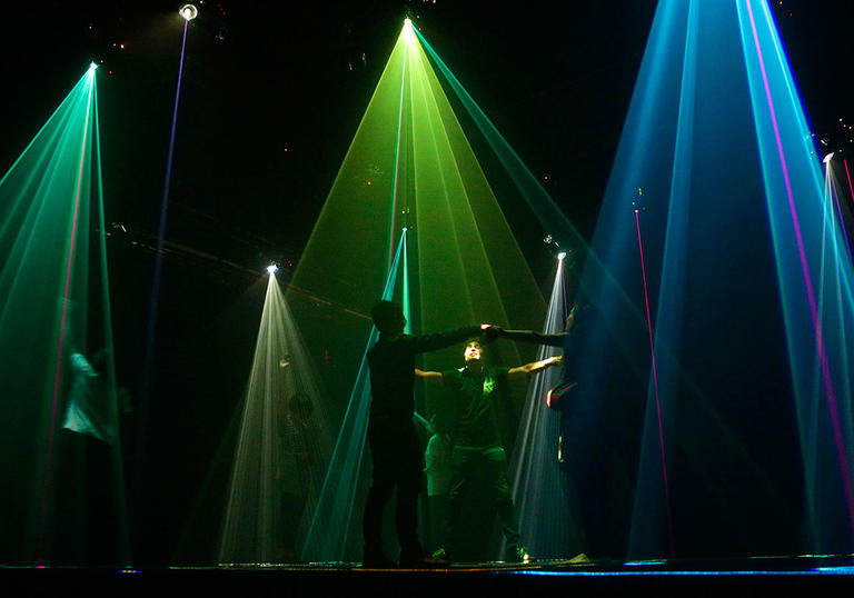 Photo of Umbrellium installation in Digital Revolution at Barbican Centre