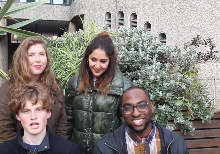 young people at the barbican centre in london