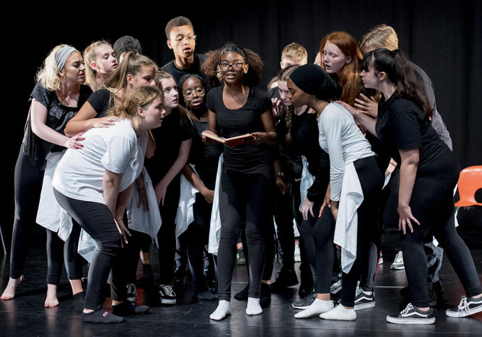 Young people on stage