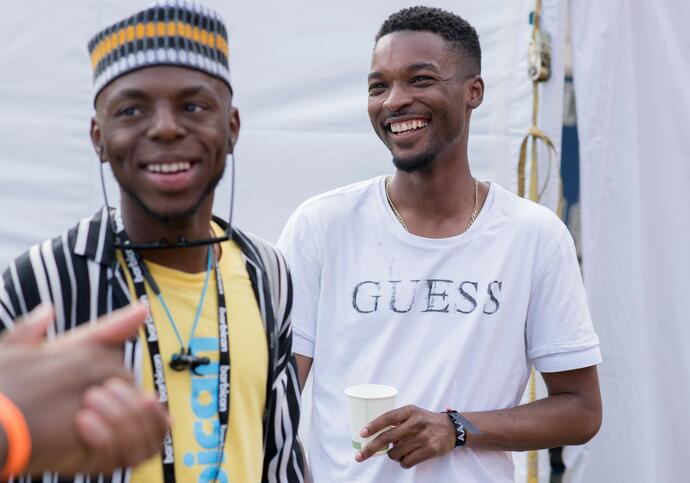 Ambassadors Marv and Kieron at walthamstow garden party in 2019