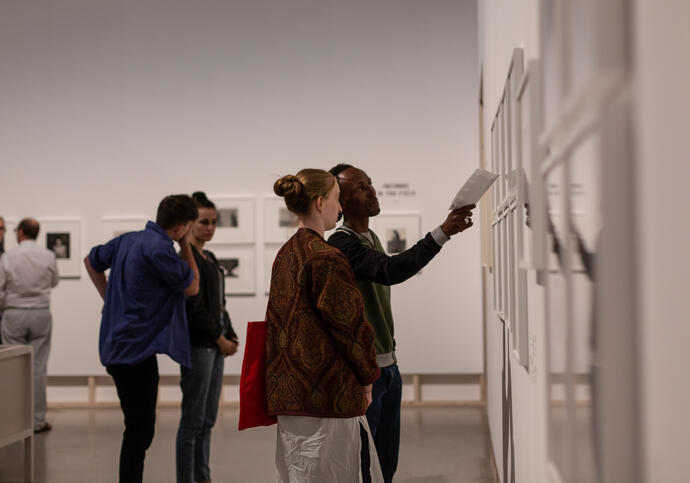 Community view inside art gallery