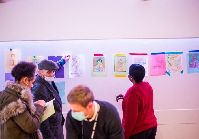 community partners around price cut portraits artwork