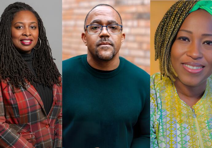 Collage of Kehinde Andrews, Dawn Butler, Dr Shola Mos-Shogbamimu