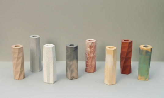 Phil Cuttance casting workshops showing jesmonite vases