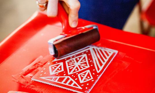Image of Lino cutting workshops with Jamie Temple as part of Make! Summer Workshops in the Barbican Shop