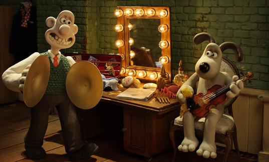 Wallace and Gromit playing instruments