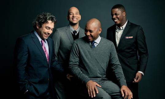 Branford Marsalis having a laugh with his quartet