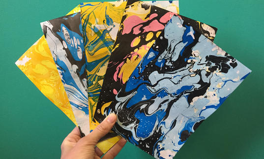 Image of paper marbling workshop