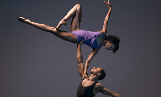 Two dancers in the air 