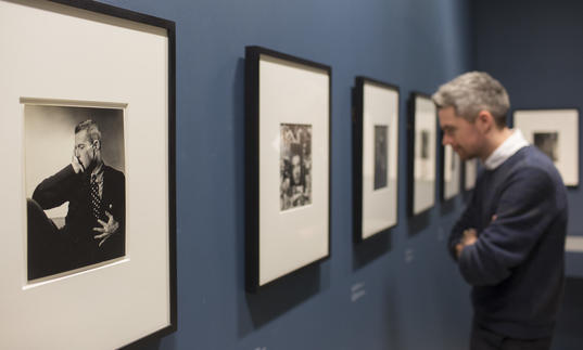 Installation view of Modern Couples featuring the work of George Platt Lynes