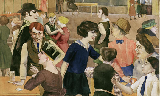 Rudolf Schlichter Damenkneipe (Women's Club), c. 1925 Watercolor and India ink over pencil on paper.
