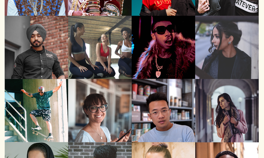 A grid image of a diverse group of people enjoying themselves