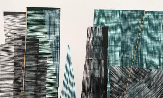 A view of the City of London by Society of Fine Graphic Art member Harriet Brigdale