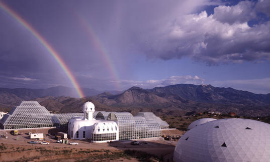 Biosphere with a rainbow