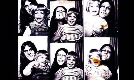 a camera roll of a woman with a young boy (mother and son) making faces at the camera