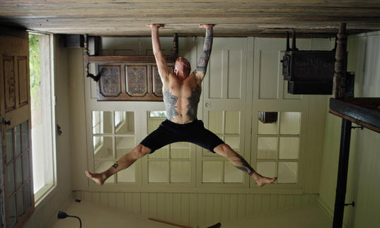 Man doing a handstand