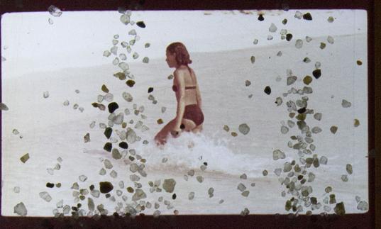 handmade film of a girl in the sea