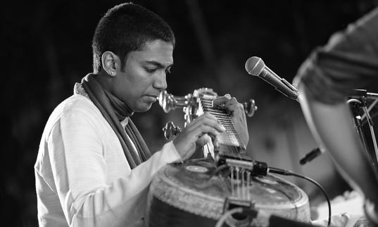 S Hariharan playing the sarod