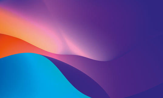 Multi-colour sunrise graphic.