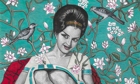 Soheila Sokhanvari, Wild at Heart (Portrait of Pouran Shapoori), 2019