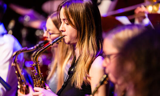 Guildhall School Big Band saxophonists