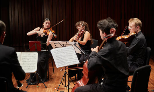 Guildhall School string musicians in chamber ensemble