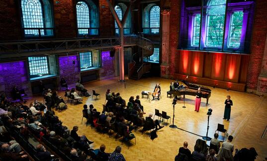 Birdseye view of concert at LSO St Luke's