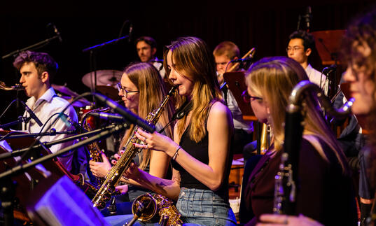 A group of people playing instruments