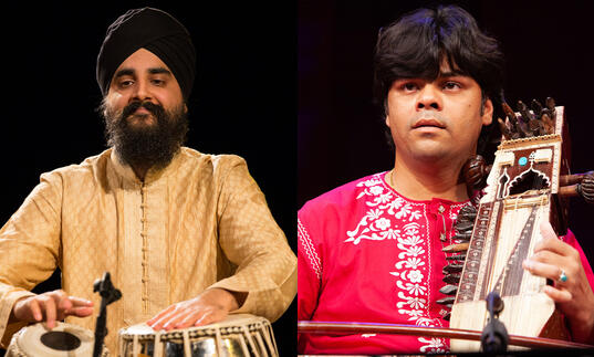 IMage of Gurdain + Murad Ali on stage