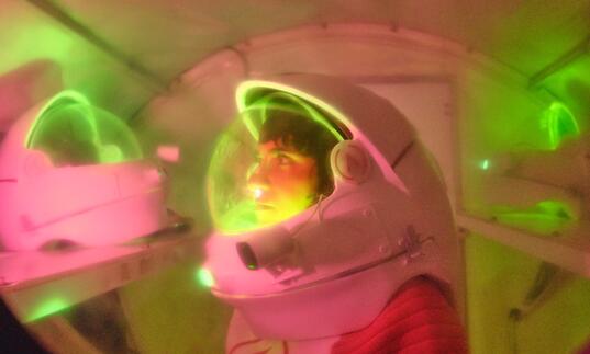 A woman in a space suit 