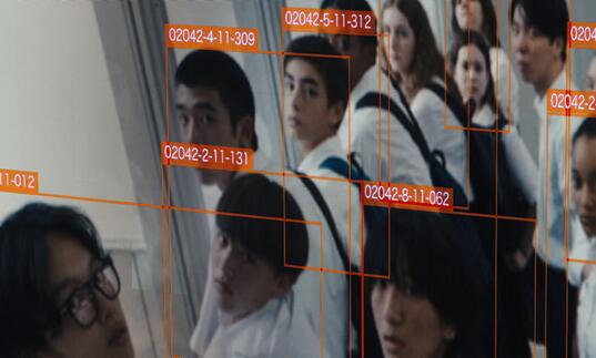 Teenagers with security recognition around their faces