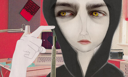 An animated woman