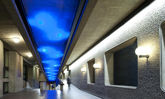 Photo of walkway inside the Barbican Centre