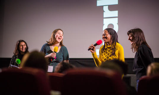 Photo of young people on stage