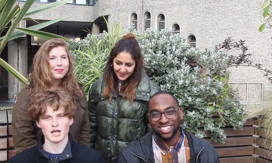 young people at the barbican centre in london