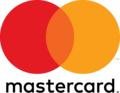 Mastercard logo featuring a red circle and orange circle overlapping and the word Mastercard in black underneath
