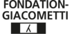 The words Fondation-Giacometti in black, all caps text. Underneath is a rectangular graphic depicting an form resembling the Walking Man sculpture.