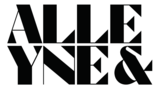 Alleyne and logo in black writing and white background