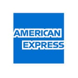 Blue box with the text American express written across it