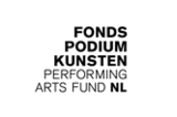 Black text on a white background which reads fonds podium kunsten performing arts fund NL